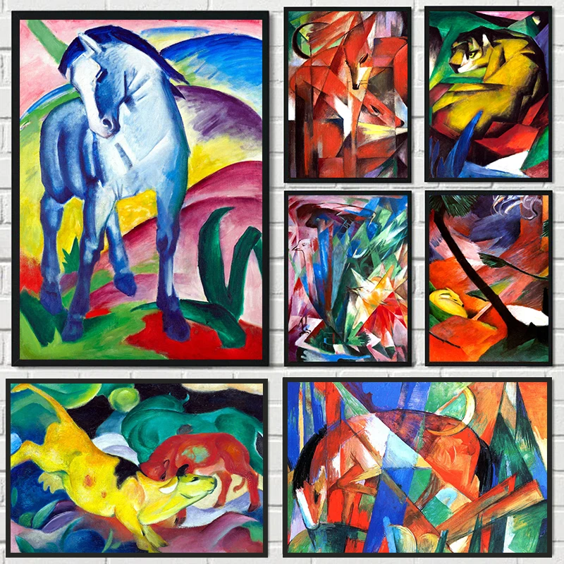 Franz Marc Art Works Blue Horse Poster Canvas Prints Art Abstract Color Wall Art Mural Aesthetics Famous Painting for Home Decor