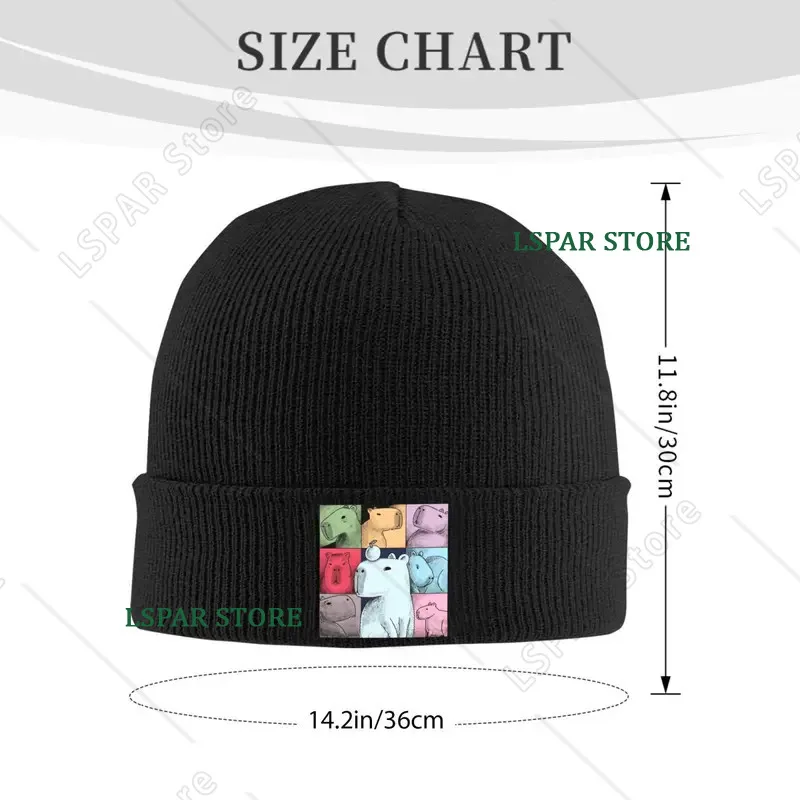 Cute Capybara Grid Warm Beanies with a Vintage Thermal Look Featuring Bee And Capybara Designs Perfect for Autumn And Winter