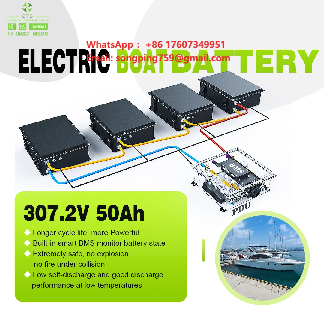 CTS Cusom 400V 150Ah Lithium Ion Battery System 60kWh for Marine Electric Propulsion Electric Boat Yacht OE/ODM