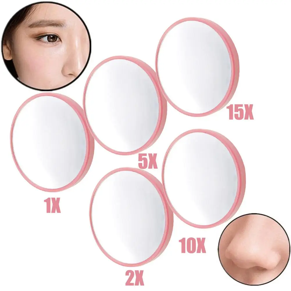 Magnification Round Mirror With Suction Cup Blackhead Magnifying Mirror For Bathroom Portable Makeup Mirror 2x/5x/10x/15x A2X9