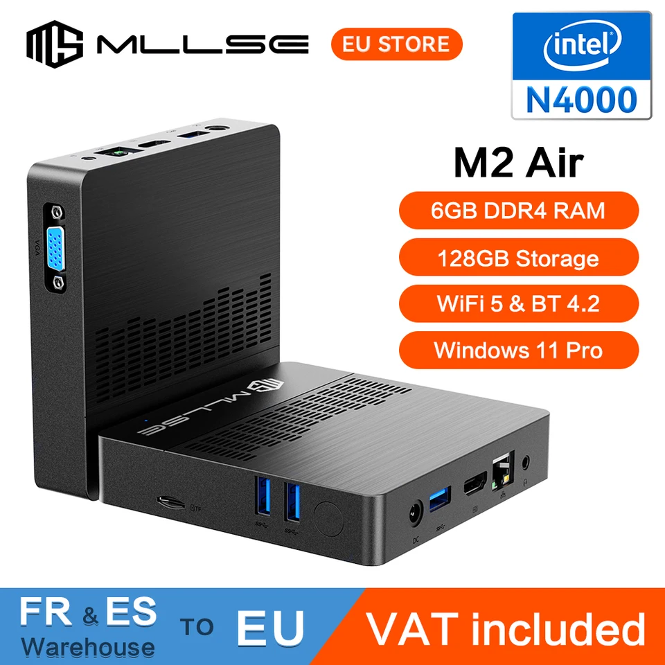 MLLSE M2 Air Mini-PC Intel Gemini Lake N4000 6GB RAM 128GB