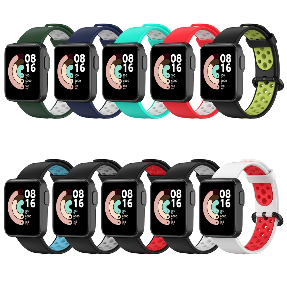 Correa deportiva de repuesto para XiaoMi Mi Watch Lite, correa de silicona transpirable, pulsera de reloj