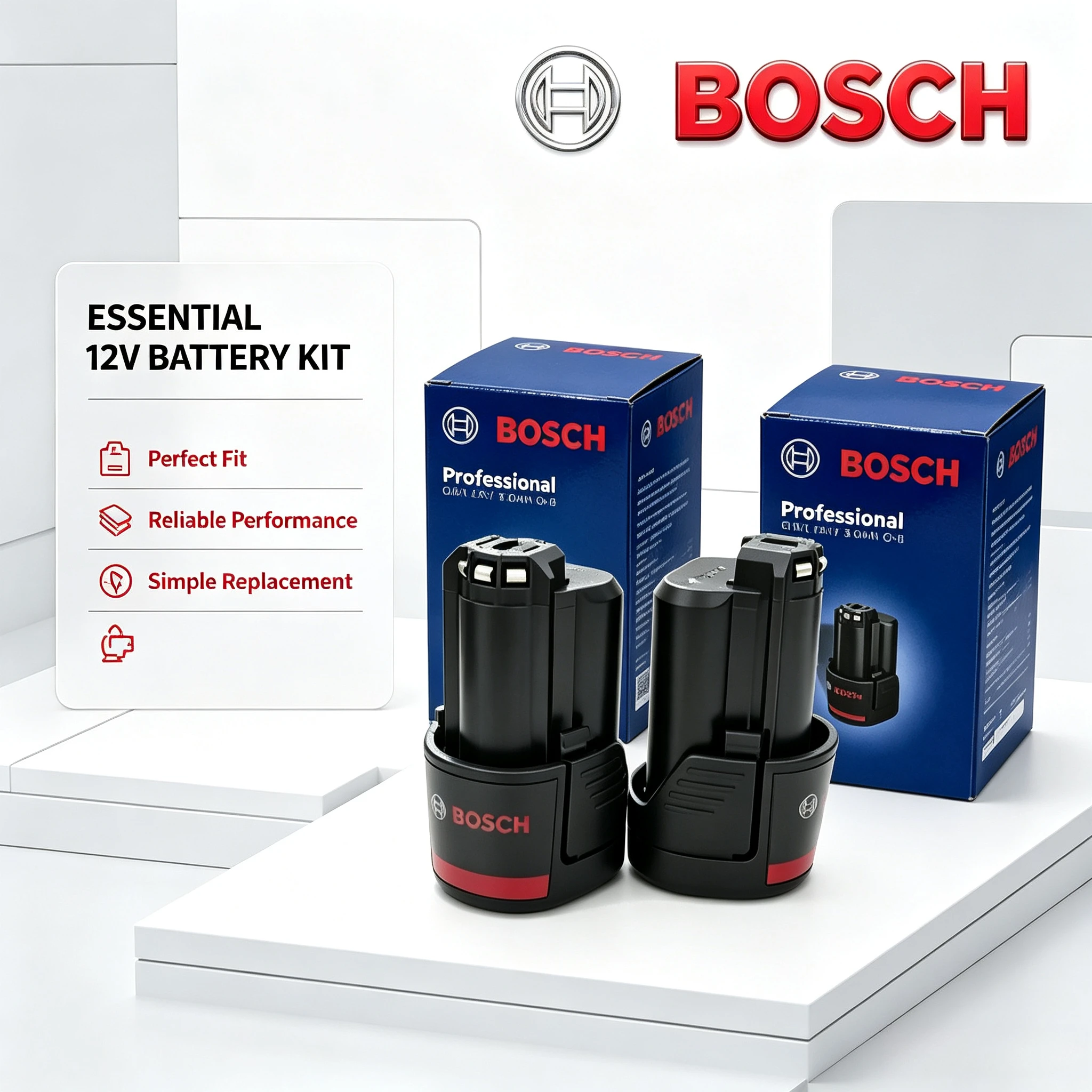 New Bosch Original 3.0Ah Li‑ion 12V Battery Pack,Storage Quick Recharge,Practical replacement power for cordless drill