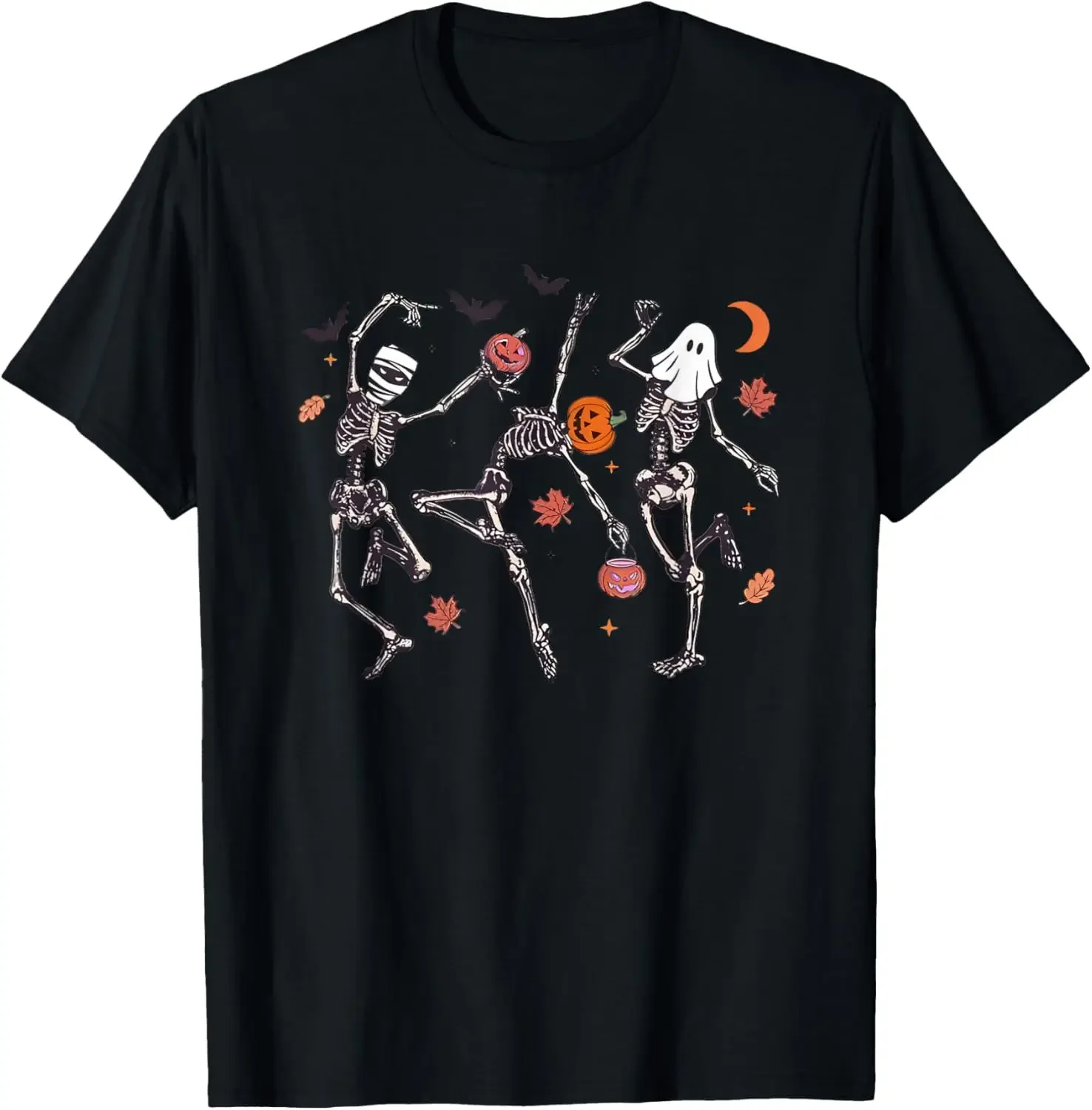 

Retro Halloween Skeleton Dancing Pumpkin Gift Men Women Kids T-Shirt