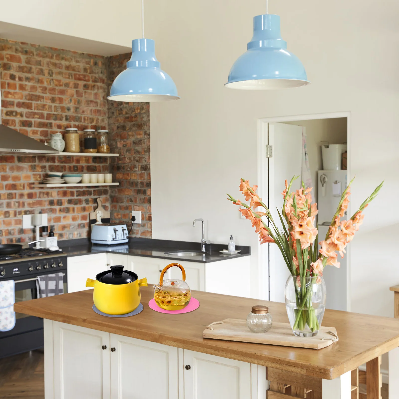 

4pcs Silicone Heat Resistant Microwave Oven Non Stick Turntable Placemat Set Kitchen Table For Hot Pot Bbq Baking Tray Non Slip