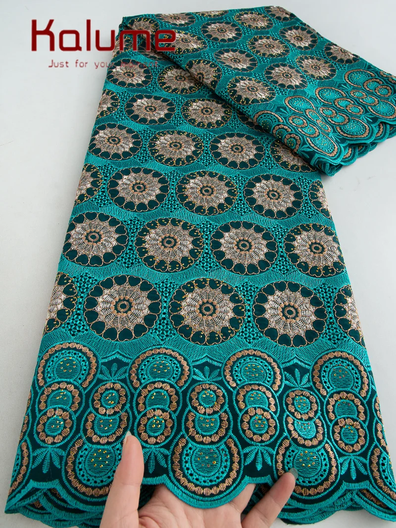 

Kalume 2025 African Swiss Voile Lace Fabric Embroidery African Cotton Lace Fabric Newest Nigeran Lace for Sewing Party F4416
