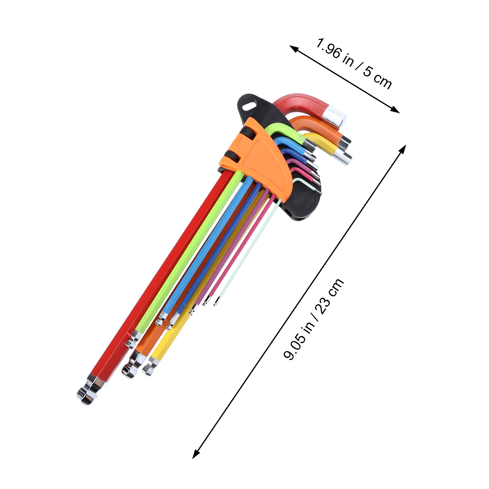 

9pcs Steel Hexagon Wrench Set Colored L-Shape Repair Spanner For Garden Appliance Maintenance