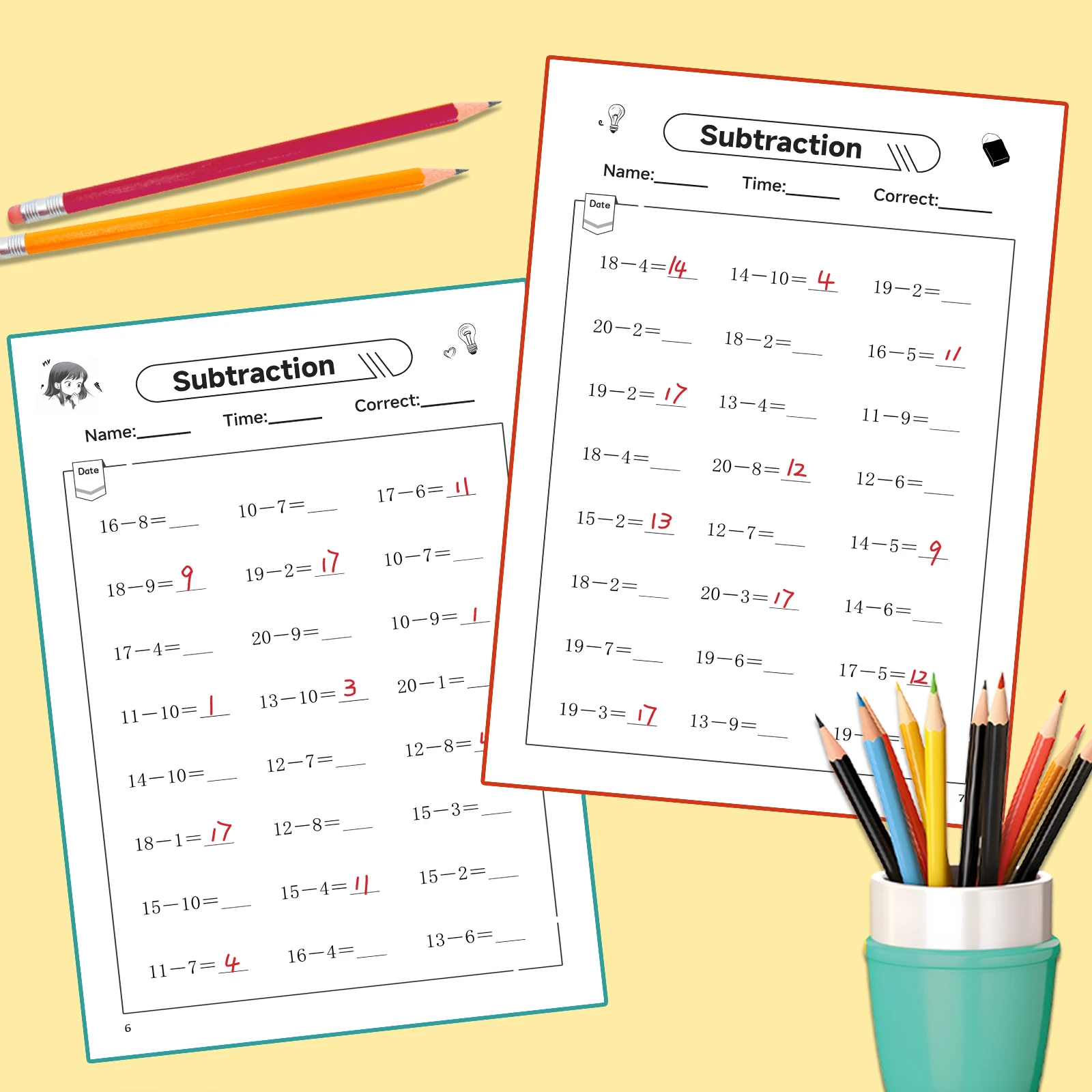 Children Math Drills Workbook, Addition Subtraction Multiplication Division Speed Practice Book, Boost Kids Mental Math Skills