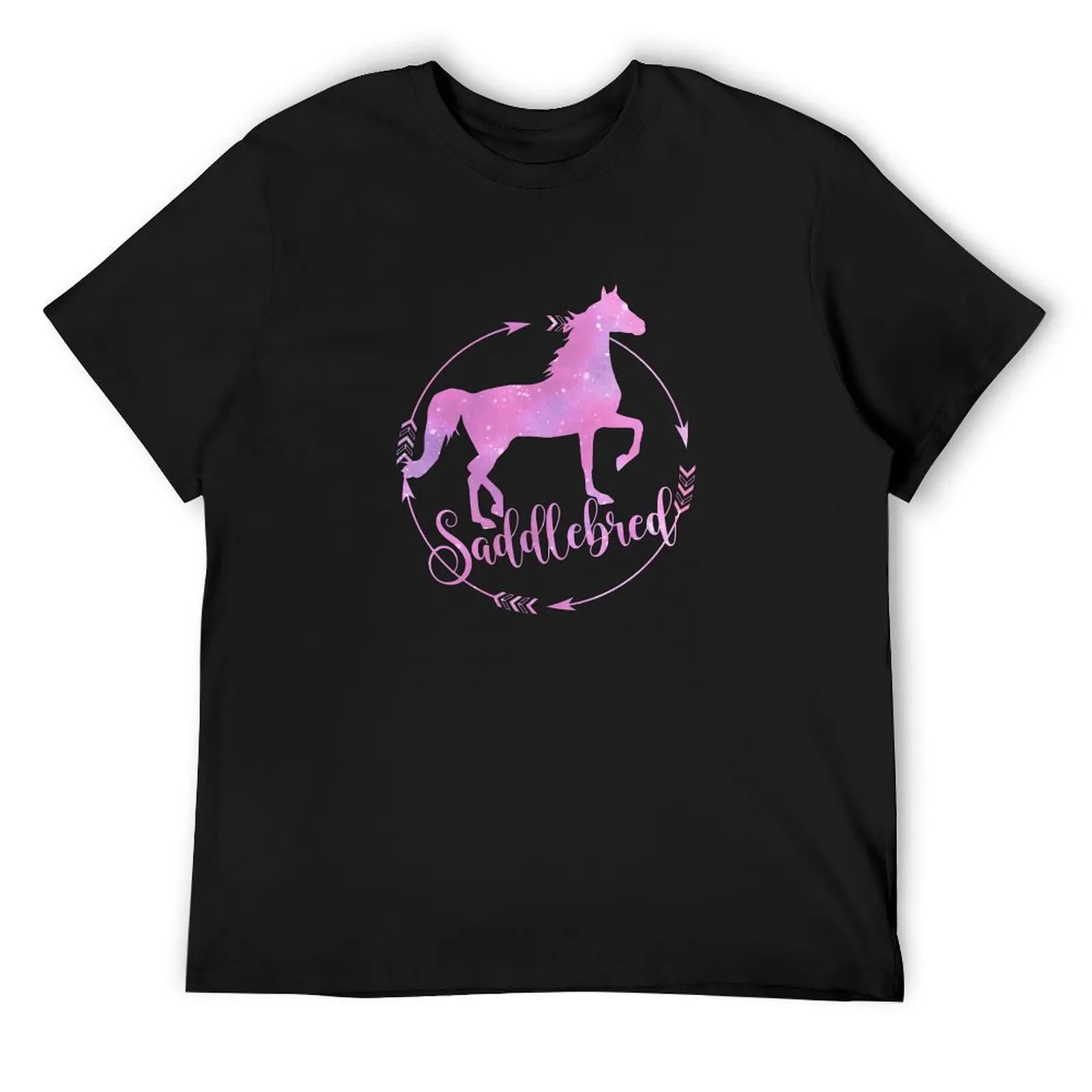 

Pink Saddlebred Horse T-Shirt Aesthetic clothing man clothes Blouse customizeds cotton t shirt men