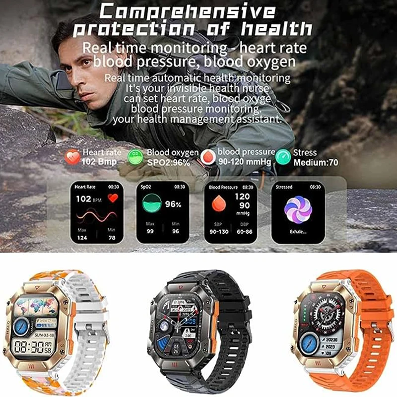 2023 New Multifunctional Men Smart Watch 650 mAh Bluetooth Call Smartwatch 100+Multi Sport Mode Waterproof Smart Watches for Men