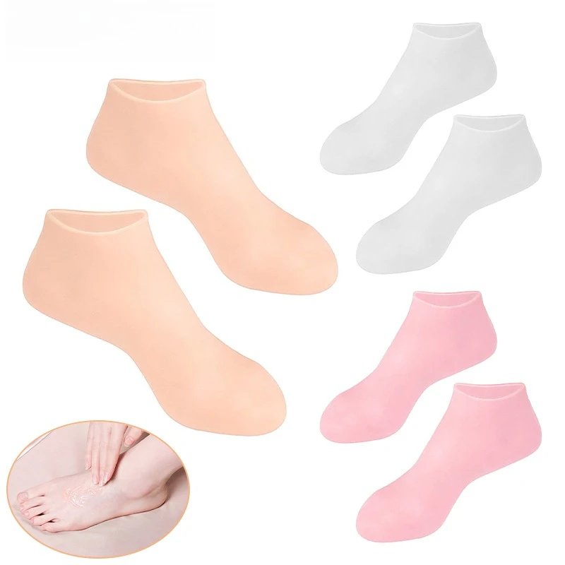Moisturizing Silicone Gel Socks, gloves, Reusable Foot Care Socks for Dry Cracked Skin, Hydrating  Lubricating Foot Mask Beauty