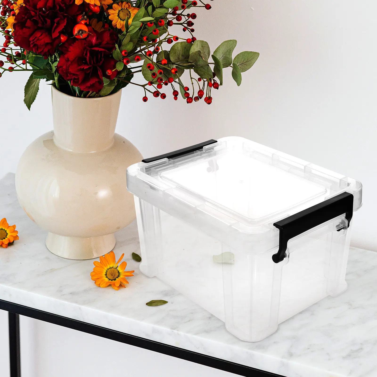 

Пластиковый контейнер для хранения с прозрачной крышкой, прочный, многофункциональный, для дома, органайзер для рабочего стола, для мелочей