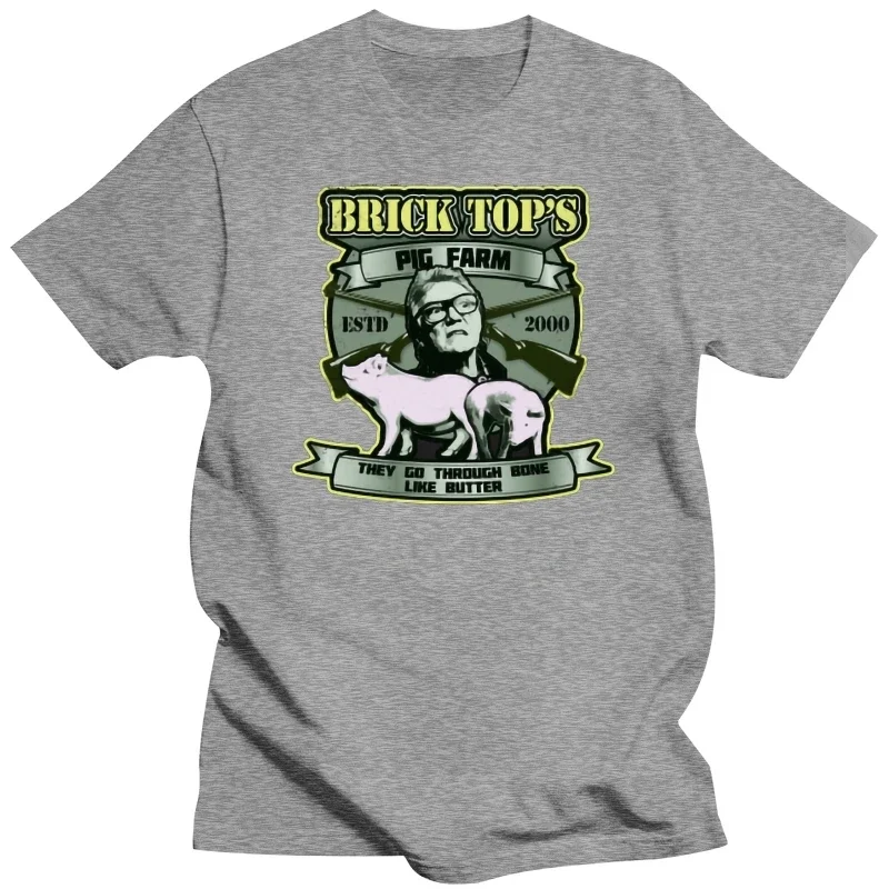 Printed T-Shirt tees top MAN T-SHIRT  cotton t shirts Men tshirt Bricktops pig farm.   Brick Top Snatch T Shirt  harajuku