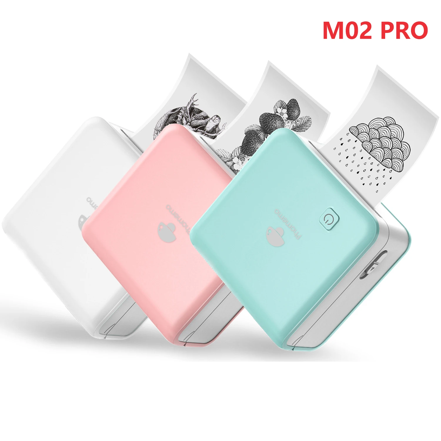 Phomemo M02 Pro Portable Printer Bt Mini Thermal 300dpiPocket Printer Mobile Phone Android Ios Photo Printer