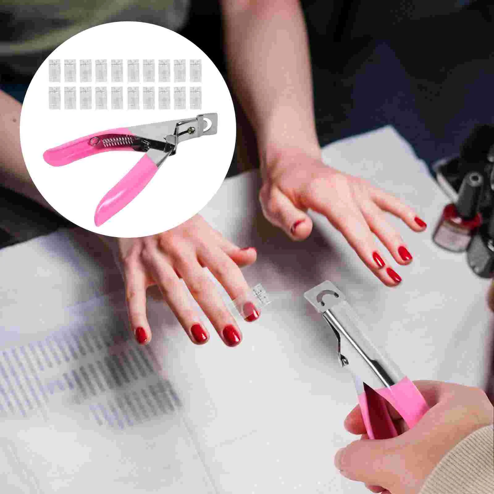 

20 Pcs Nail Scissors Kits Tool Clipper Plastic Transparent Artificial Tip Extension Clamp False Nails