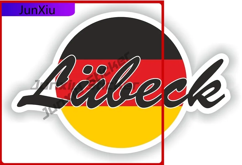 

Lubeck German Flag Cities Sticker Motorcycle Stickers Custom Decals Camping Sticker Car Decoration Suv Laptop Book Fridge Guitar