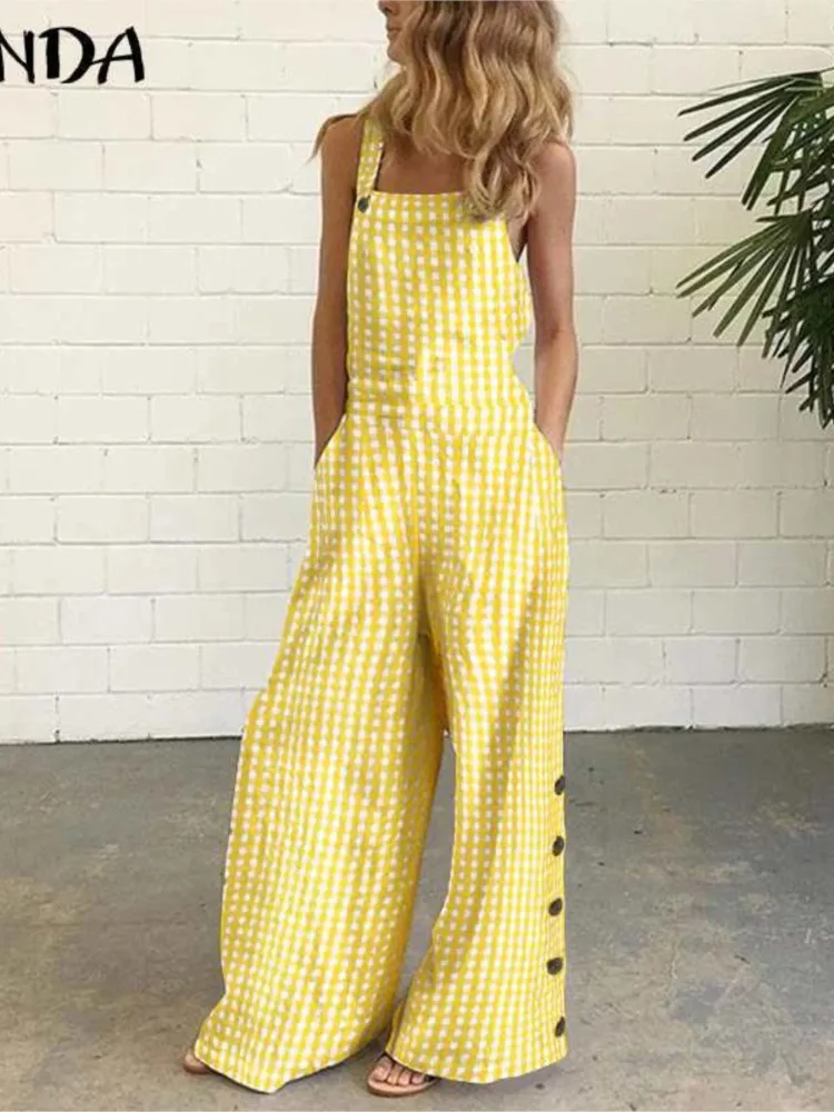 

Новинка 2025, весна-лето, женский модный комбинезон в горошек с цифровым принтом, сексуальный комбинезон с открытой спиной и широкими штанинами, длинными карманами