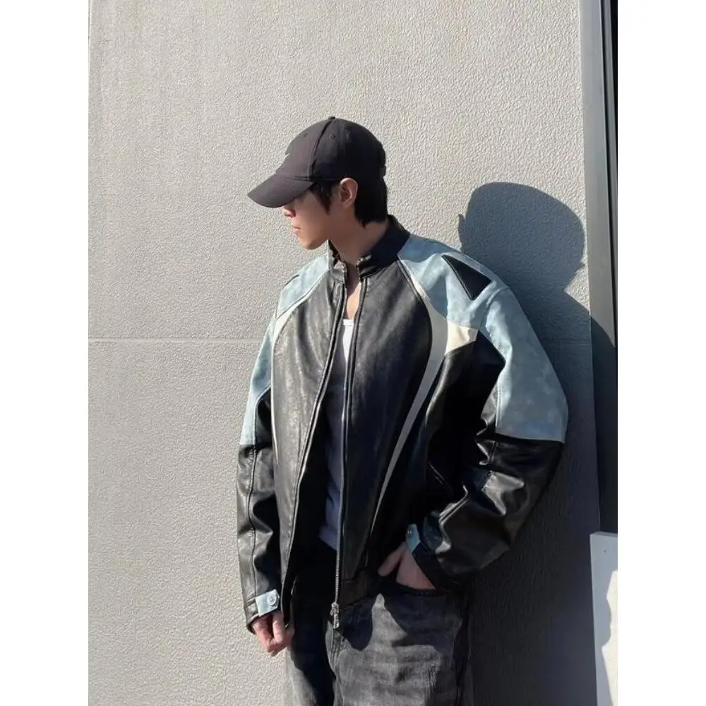 

Loose Men's Jaet 2024 Spring Autumn Sli Streetwear High Street Trendy Harajuku Korean Sle Casual Outerwear Coat