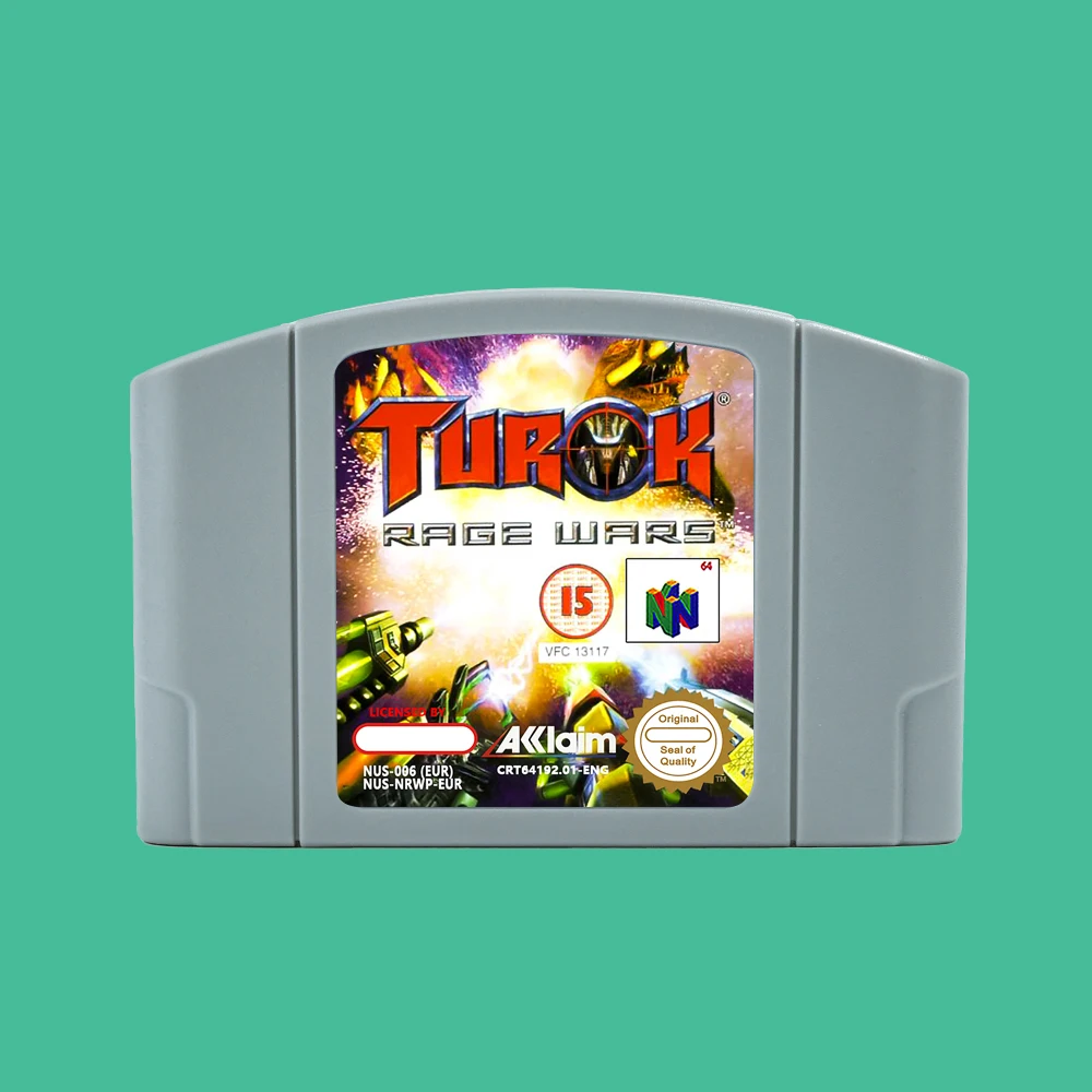 Turok - Rage Wars 64 Bit Game Cartridge USA NTSC version or EUR PAL version For N64 Consoles