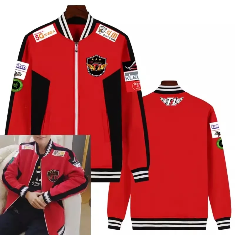 Game LOL World Champion S7 Team SKT T1 Players Uniform Baseball Jacket Faker Men's Top New XXS-3XL Plus sizes