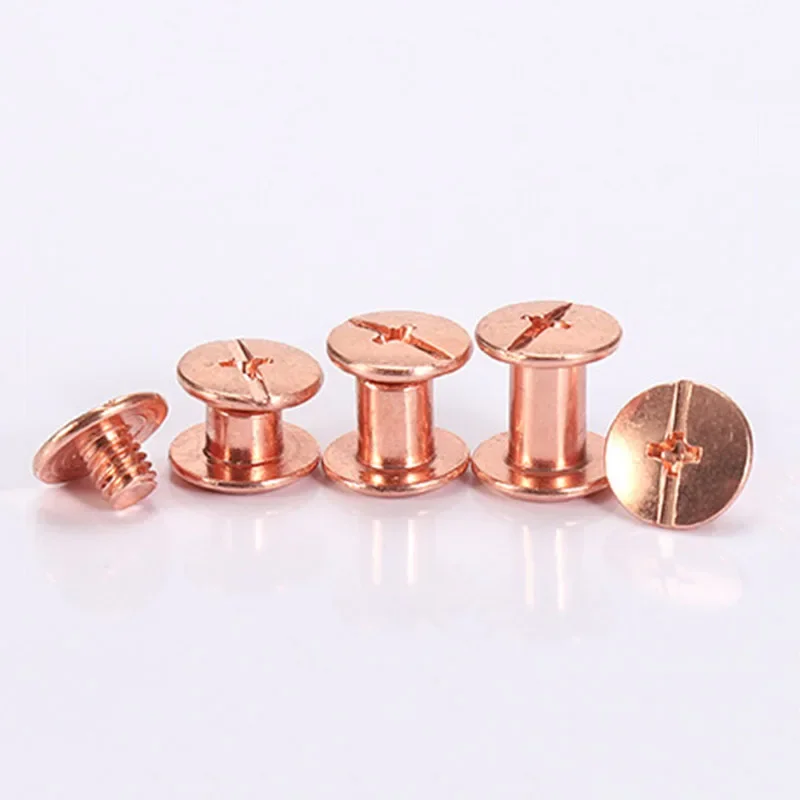 10 pz oro rosa rilegatura Chicago viti chiodi borchie lunghe rivetti accessori Hardware artigianali in pelle lunghezza asta 4 ~ 50mm