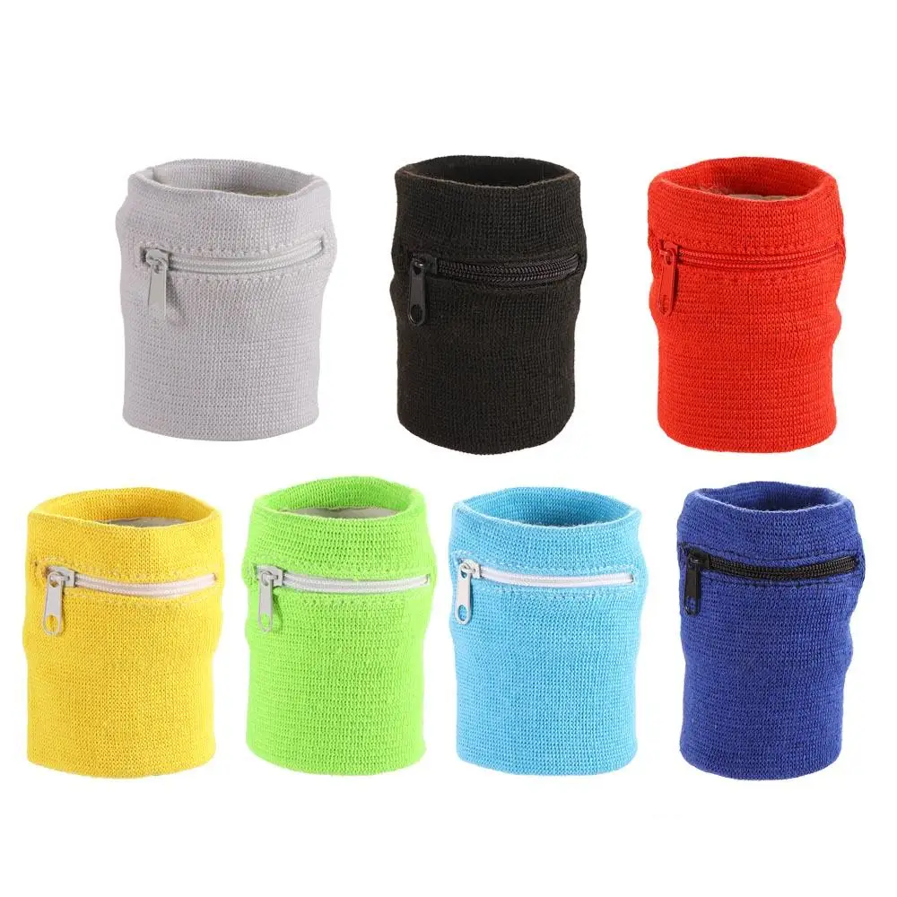 Cycling Safe Hand Guards Sweat Band Wrist Wallet Breathable Zipper Wrist Pouch Running Wristband Wrist Purse Bag Arm Band Bag