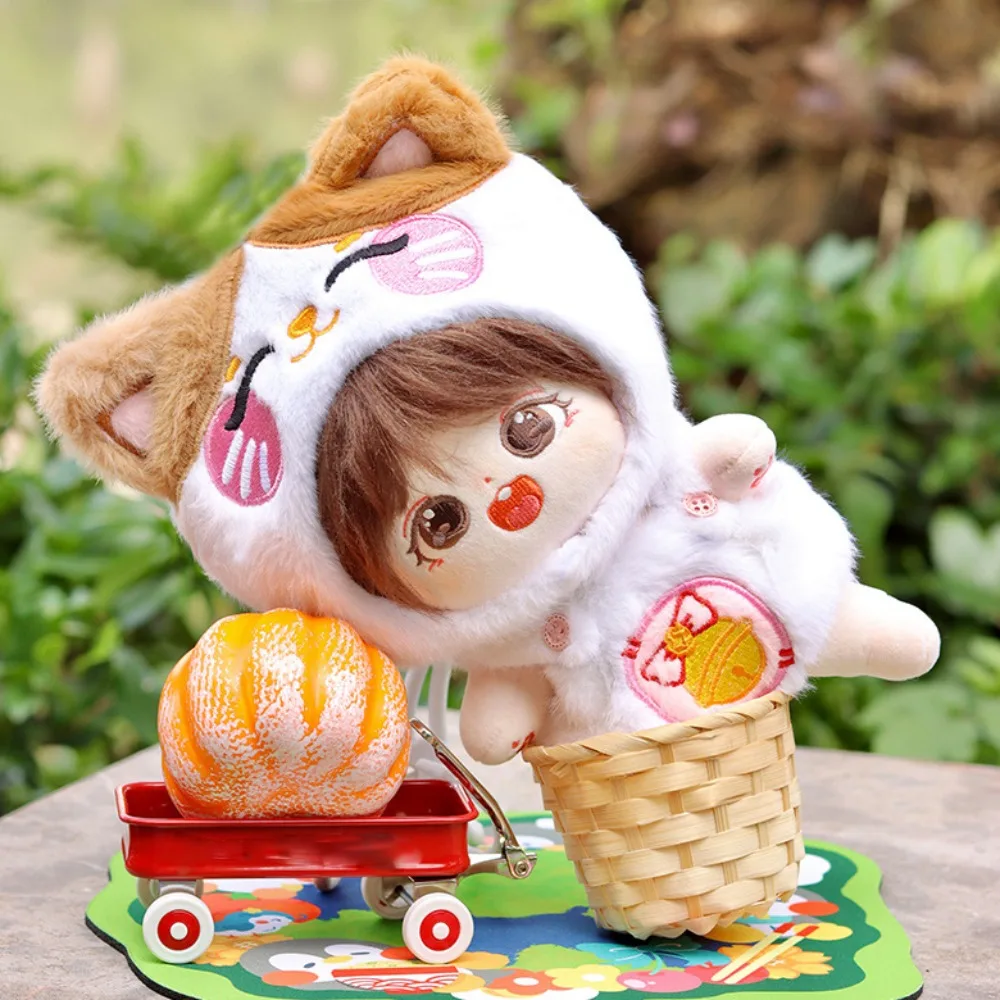 Animal Headcover Cotton Doll Clothes Set Lucky Cat Dress Up Cotton Doll Plush Suit Cute Strap Pants Plush Dolls Clothes