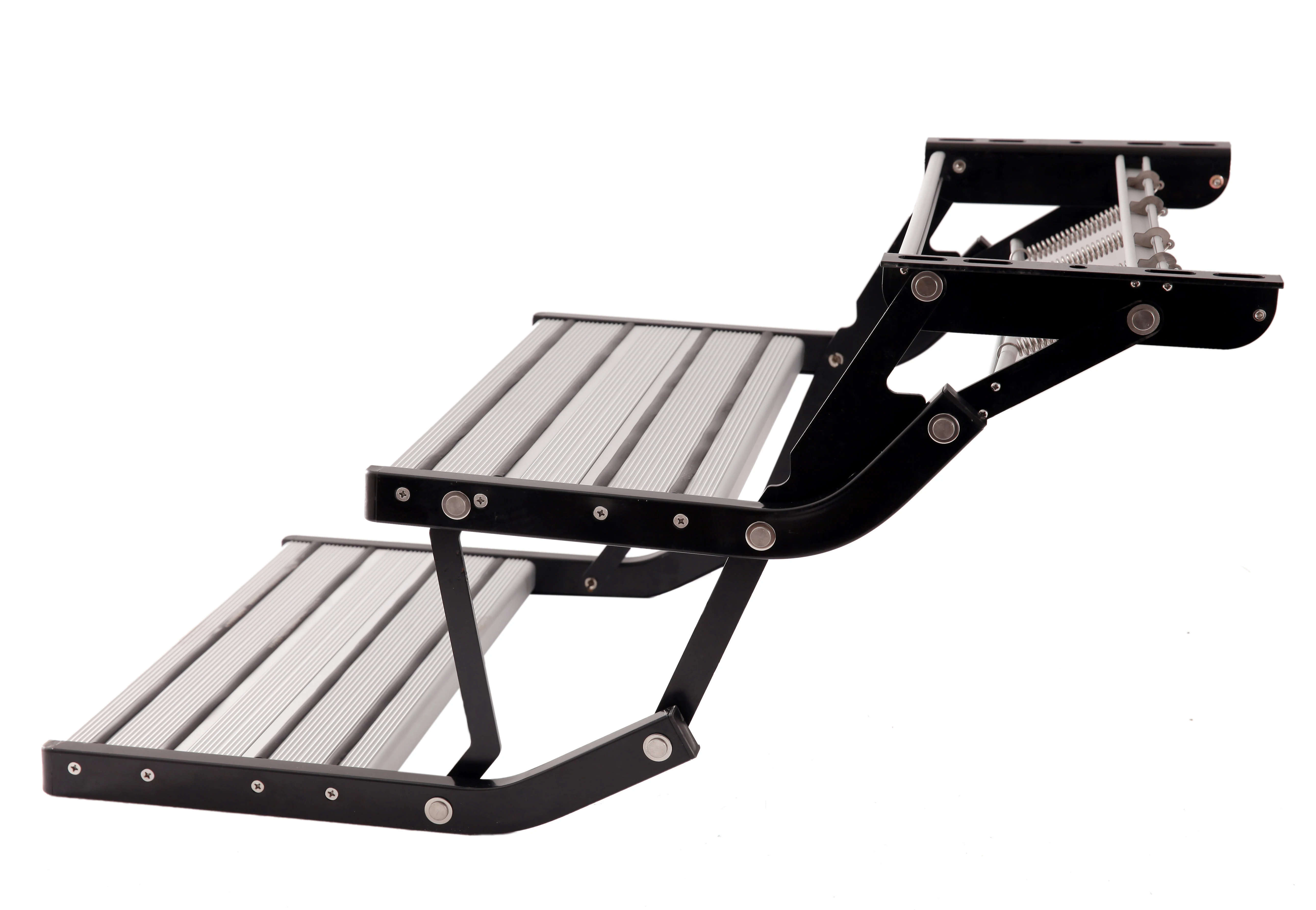 Manual Type RV Double Folding Step With Strong And Durable Carbon Steel And Aluminum Material For Travel Trailer Caravan