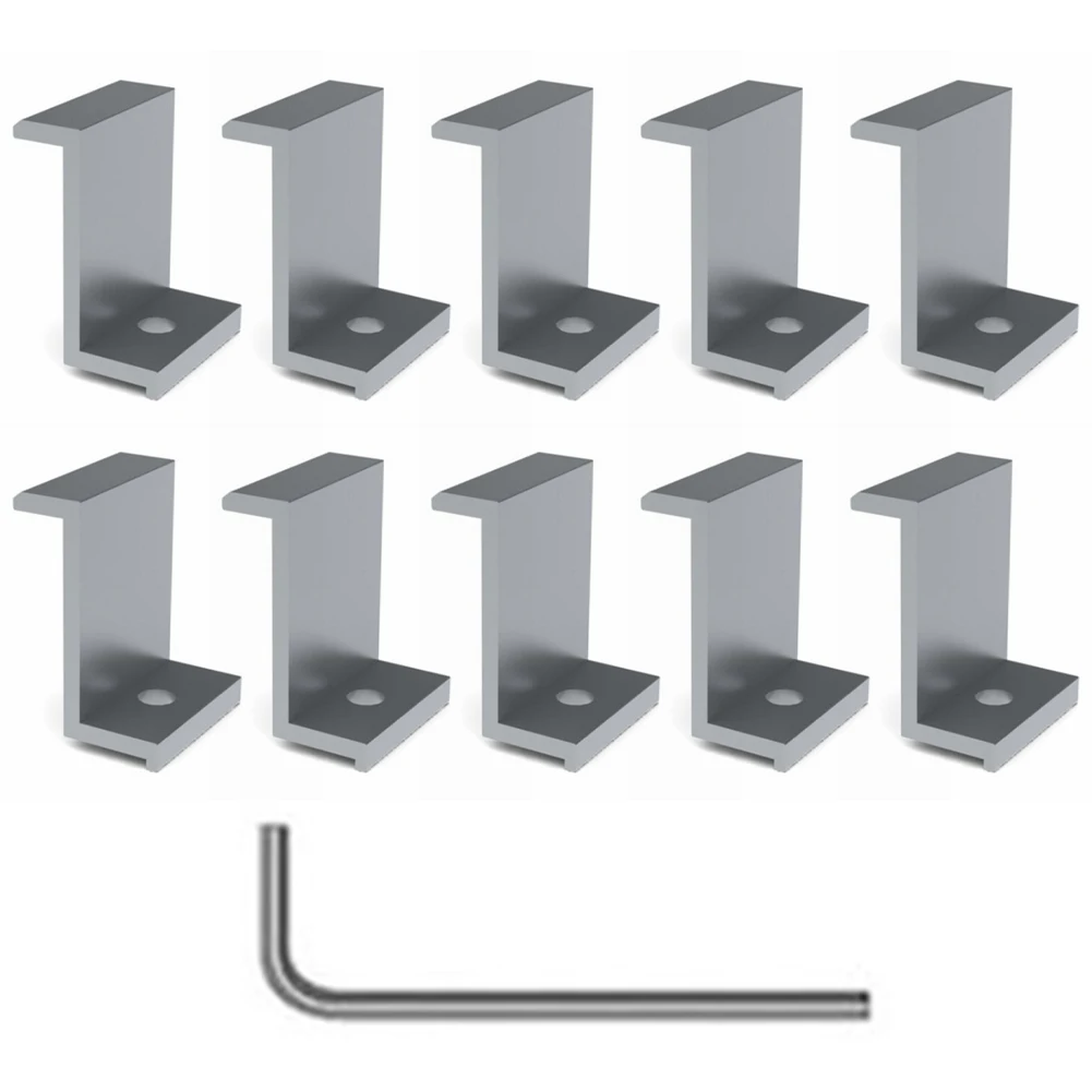 10 Pieces PV End Clamps Aluminum Alloy Solar Panel Mount Brackets for Photovoltaic Panels 30mm 35mm 40mm 45mm Frame Compatible