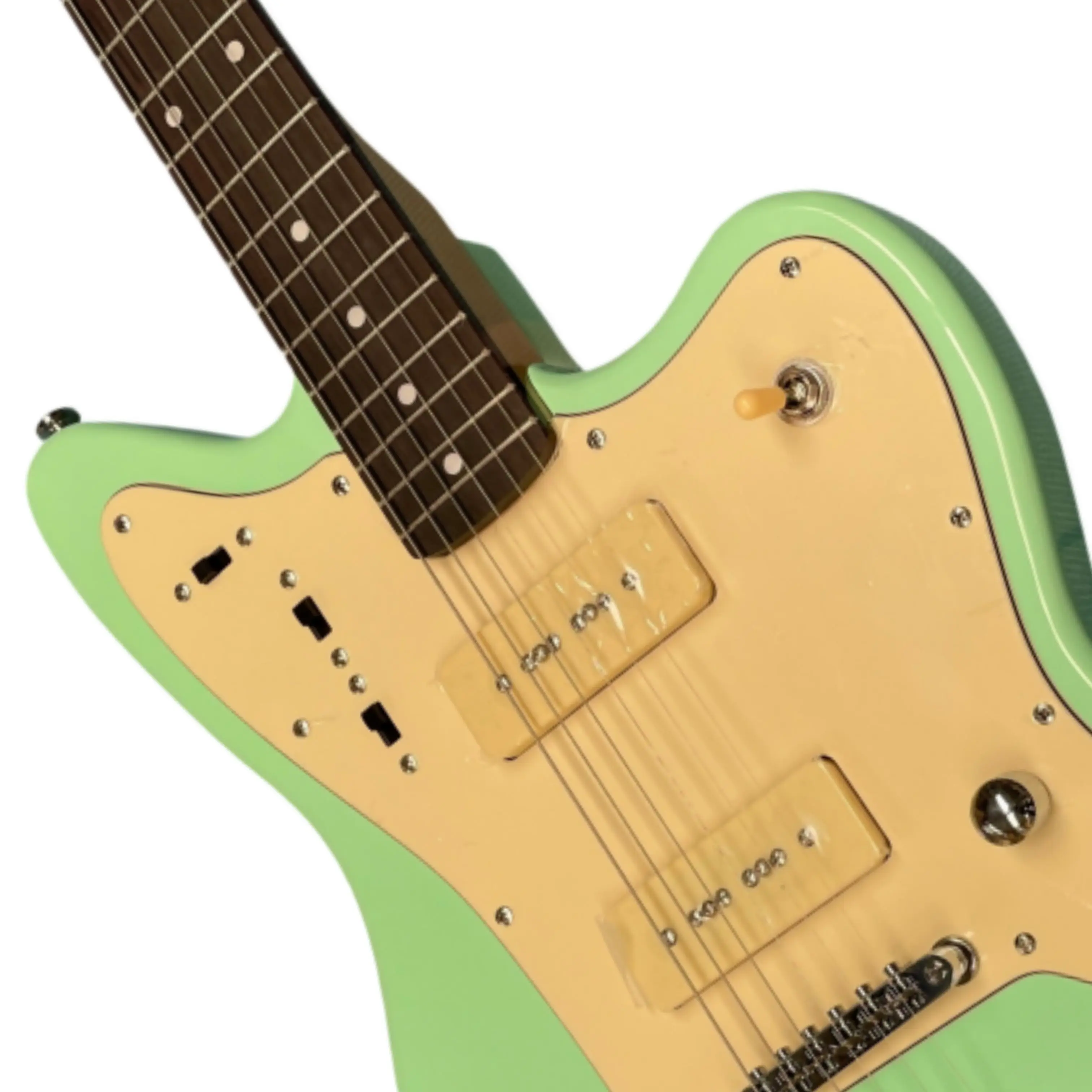 Fresh Mint Green Electric Guitar With Rosewood Fretboard, Ideal For Indie Rock And Vintage-Inspired Musicians Guitars Guitarra