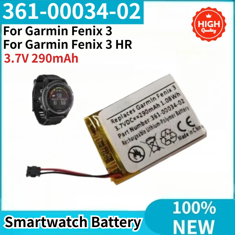 

361-00034-02 High Quality Smartwatch Battery 3.7V 290mAh for Garmin Fenix 3 Fenix 3 HR Brand New Replacement Battery