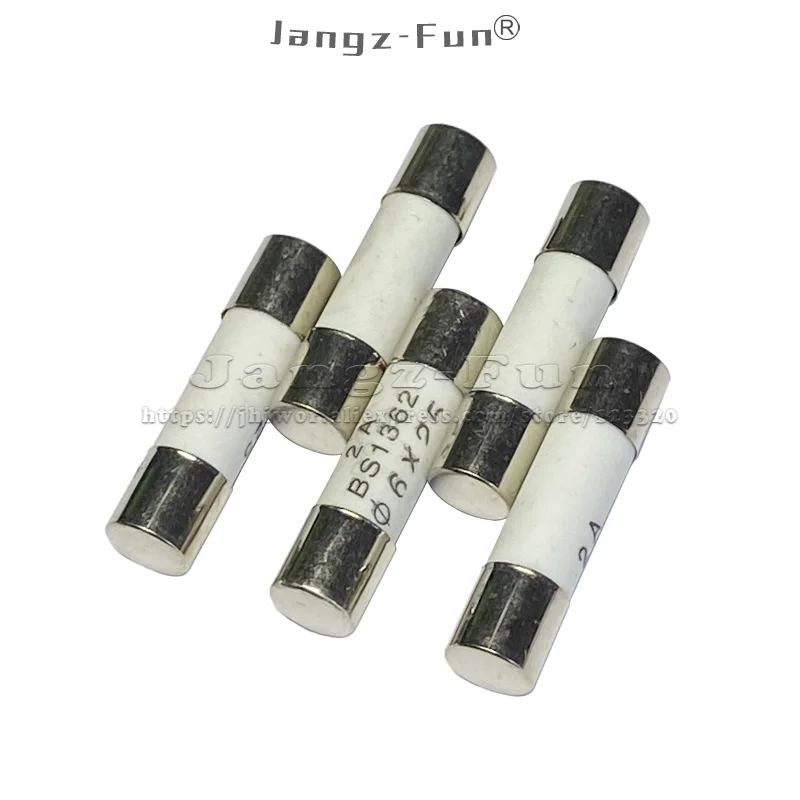 20PCS 6*25mm RO57 Ceramic Fuse Tube 250V 0.5/1/2/3/4/5/6/8/10/15/20/25/30A Protection Electrical Circuits