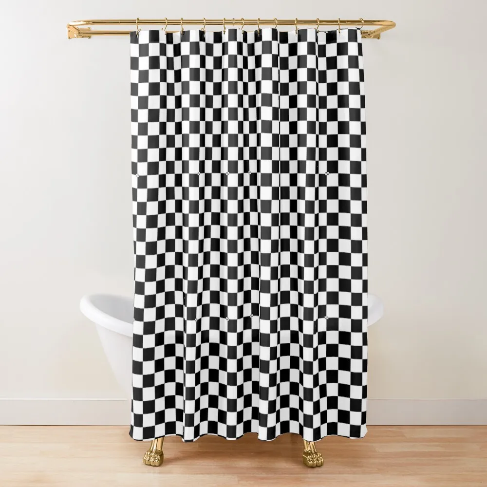 

Checker Black and White Shower Curtain Luxury Bathroom Shower Waterproof Fabric Bathroom Anime Bathroom Cover Curtain
