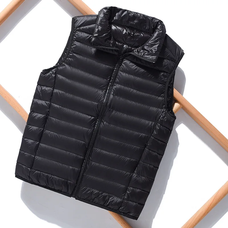 

0-10℃ Men's Waistcoat 2024 New Ultra Light Portable Male Winter Vest Jackets Windproof Sleeveless Man Puffer Duck Down Coat