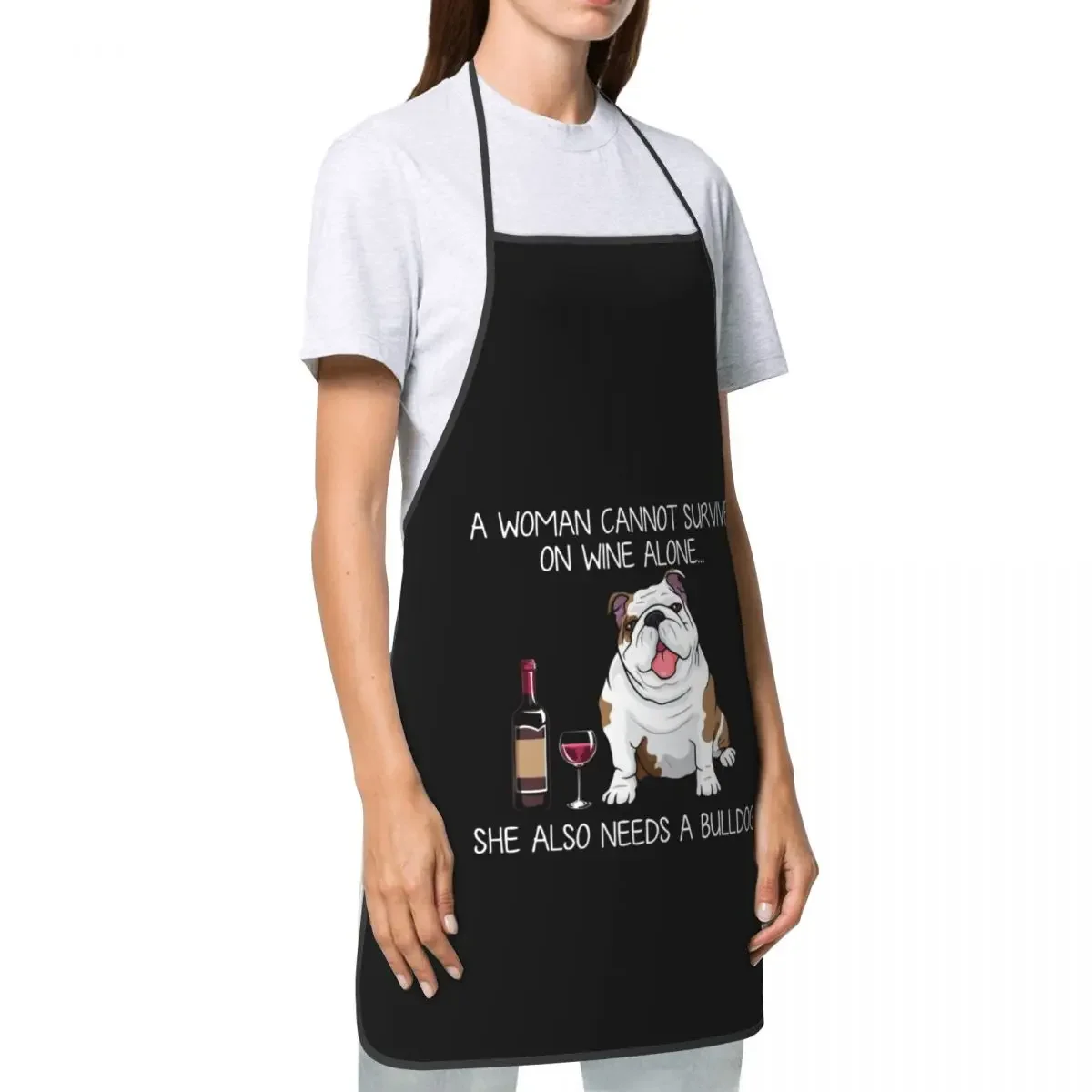 Pug Chihuahua Border Terrier And Wine Apron Men Women Unisex Adult Chef Cooking Kitchen Dog Lover Tablier Cuisine Painting