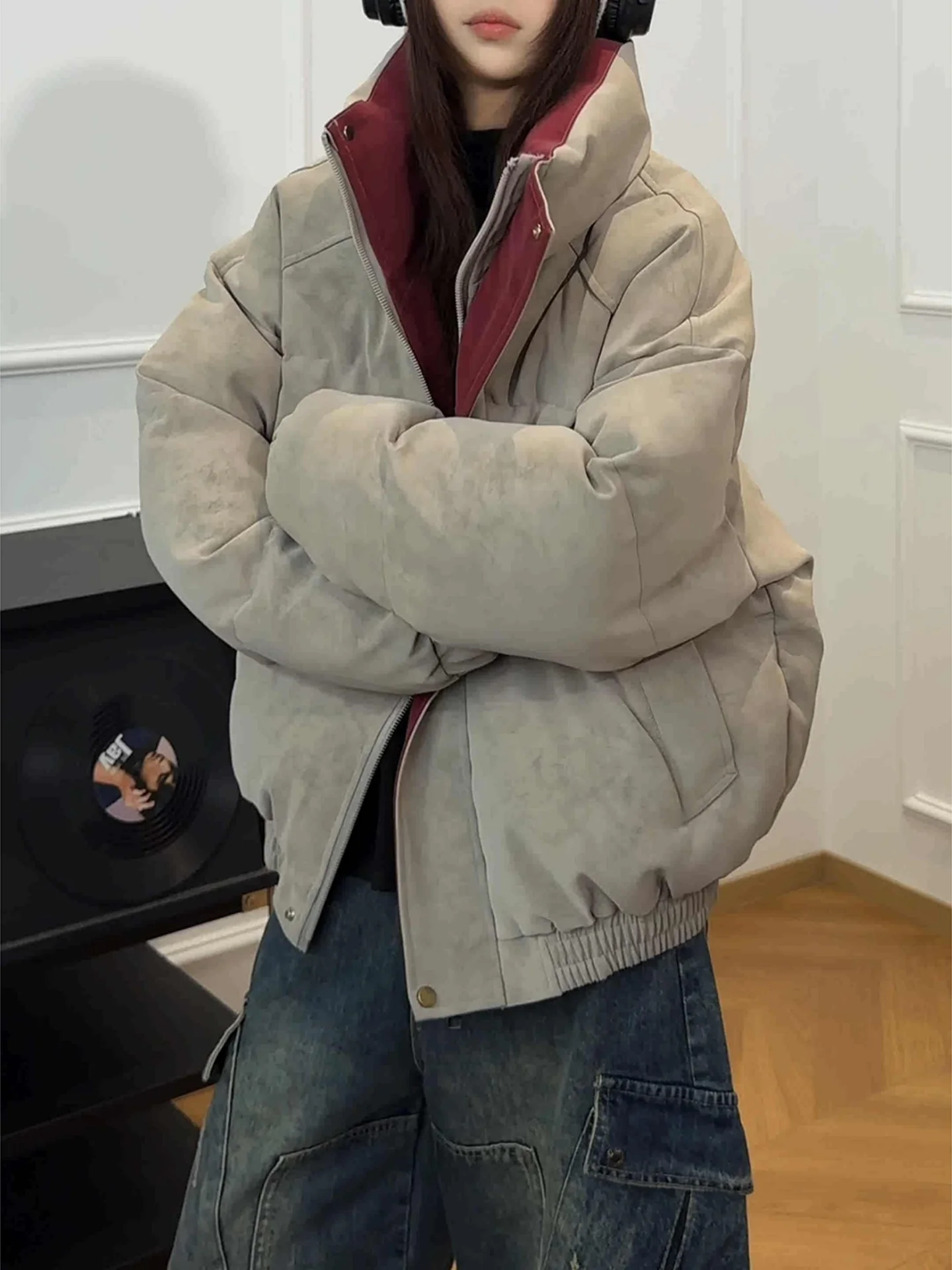 

Мужская зимняя куртка American Dyed Thiened: утепленное пальто с хлопковым наполнителем, приталенный крой, теплая, модная, повседневная модель