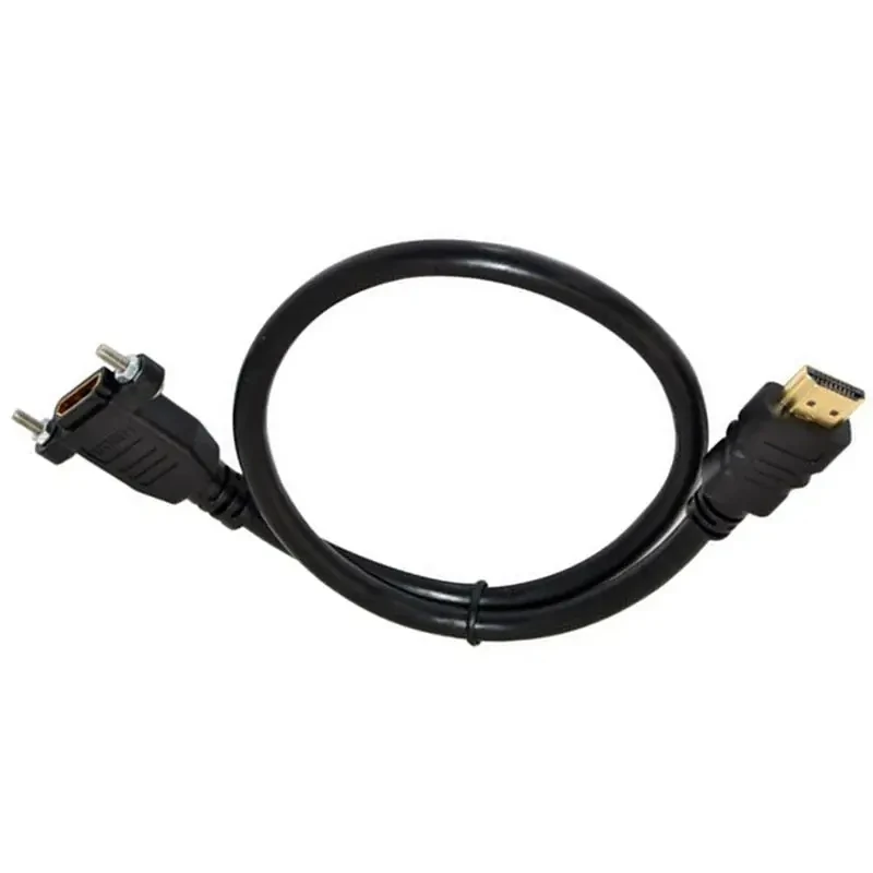 HDMI Compatible Male To Female 4K * 24 High-Definition Cable Extension Cable With Screw Hole Panel Cable 2.0 Version 60HZ