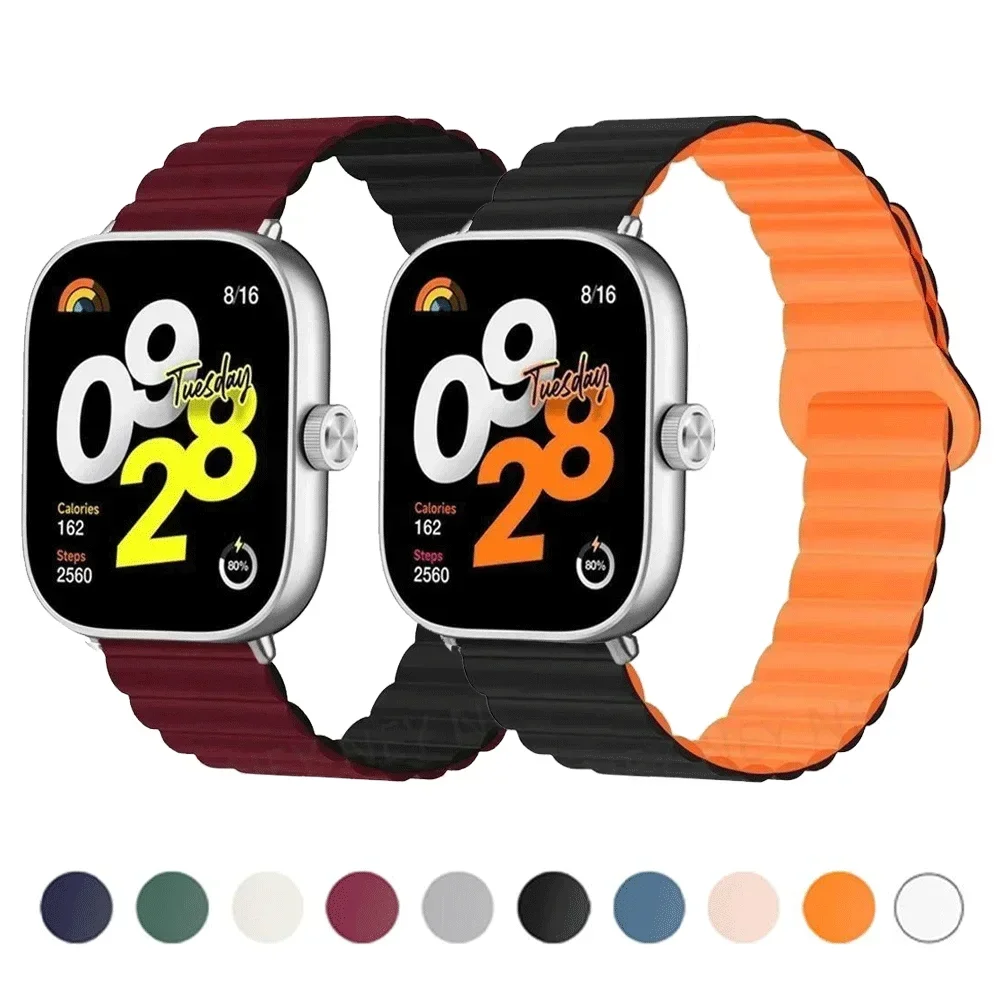 

Magnetic Watchbands for Redmi Watch 4/5 strap Smart WristBand sport Bracelet Silicone Loop for Mi Band 8Pro 9Pro Accessories