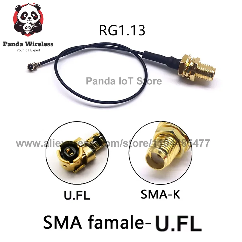 2pcs 5CM-100CM RG178 1.13 0.81 Adapter cable SMA to U.FL Pigtail Jumper RP SMA Female for Wifi Router AntennaCable Antenna Exte