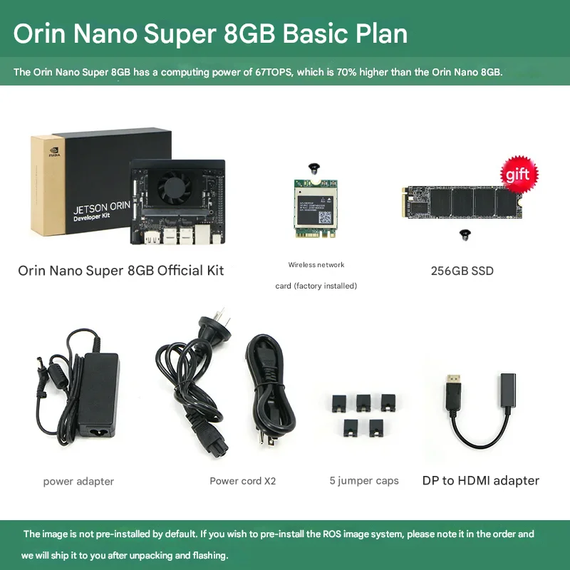 مجموعة Jetson Orin Nano 8GB Dev مع علبة إمداد الطاقة ومبرد AI للكمبيوتر لمشاريع DeepSeek Qwen LLM Deployment ROS Robotics