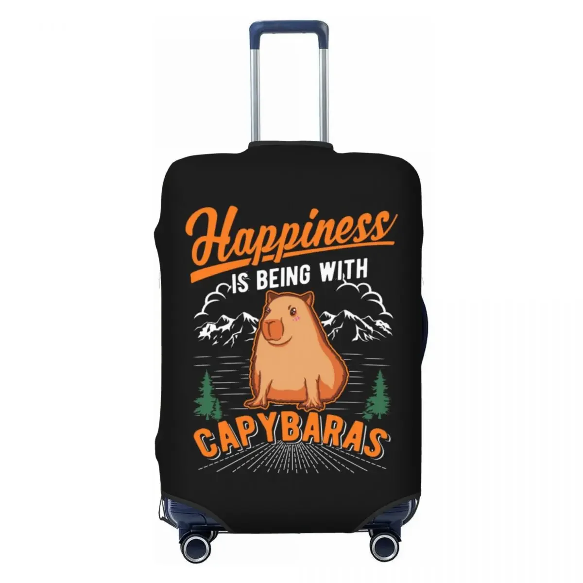 

Custom Funny Capybara Lover Luggage Cover Protector Elastic Travel Suitcase Covers