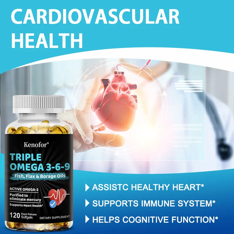 

Omega 3 Fish Oil Capsules - Rich in DHA/EPA - Promotes Joint, Eye, Skin Health, Immune Support - 120 Capsules