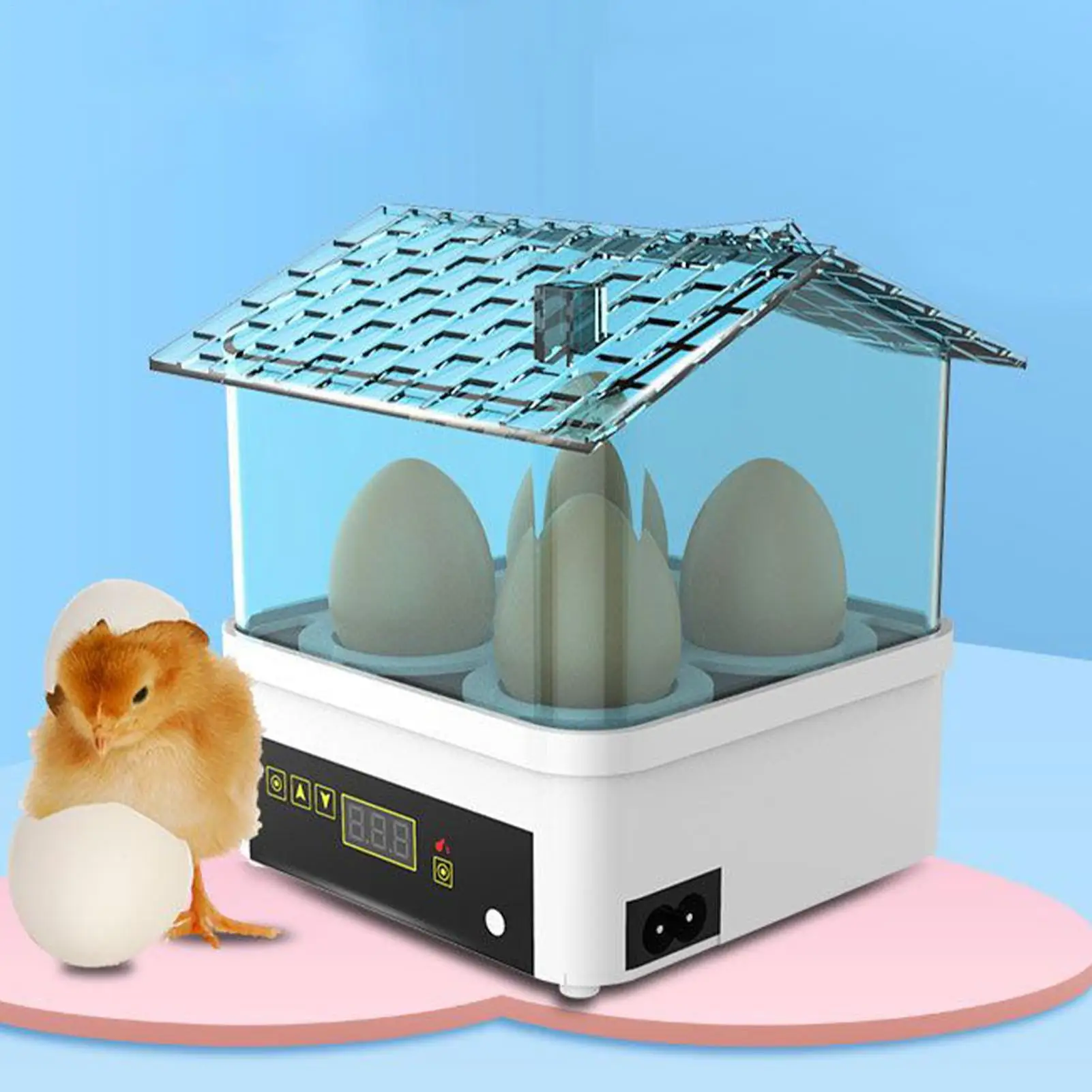 4 Grid Eggs Incubator Manual Turning Hatching Brooder Transparent Farm Bird Quail Chicken Poultry Farm Hatcher Turner
