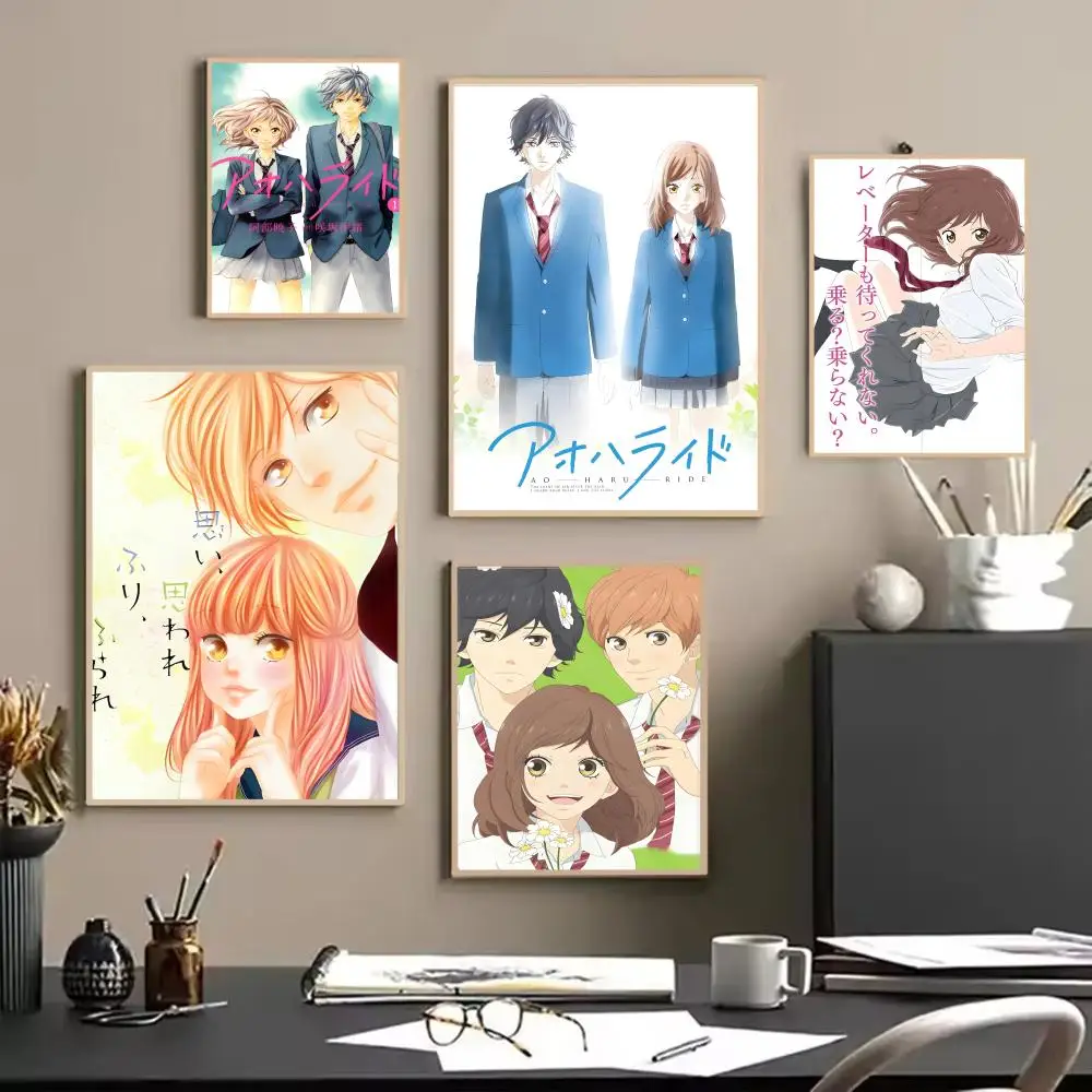 Stylish Nostalgic Romantic A-Ao Haru Ride Poster Painting Wall Art for Living Room Home Gifts Decor Mural