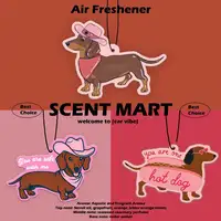 Fragancia para coche con diseño de fresa, cereza, Dachshund, estilo de dibujos animados Y2K Millennium, accesorios colgantes para espacios de automóviles y hogares