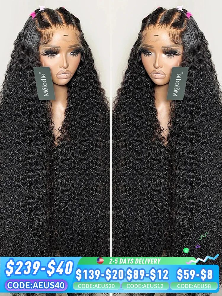 Melodie Curly 300% 30 42 Inch HD 13x6 Lace Front Human Hair Wigs Loose Deep Wave 13x4 Lace Frontal Wig 5x5 Glueless Closure Wig