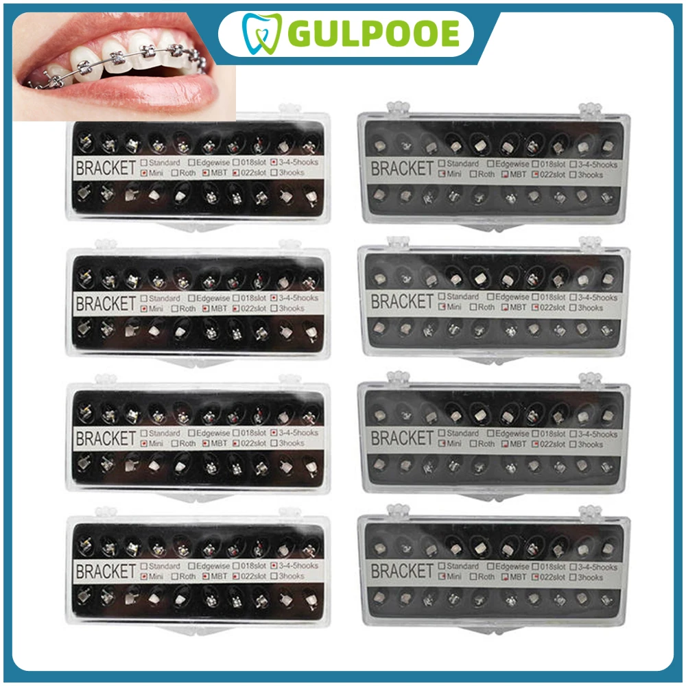 

GULPOOE 1 Box Metal Brackets Dental Consumables Products Mini Bracket Teeth Dental Material Orthodontic Standard Bracket