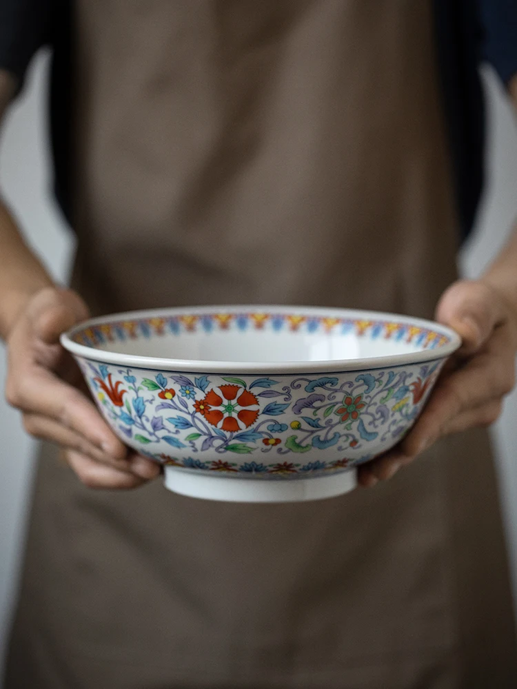 bloom-large-ceramic-bowl-floral-print-high-temperature-resistant-chinese-style-dining-utensils-round-shape-kitchenware