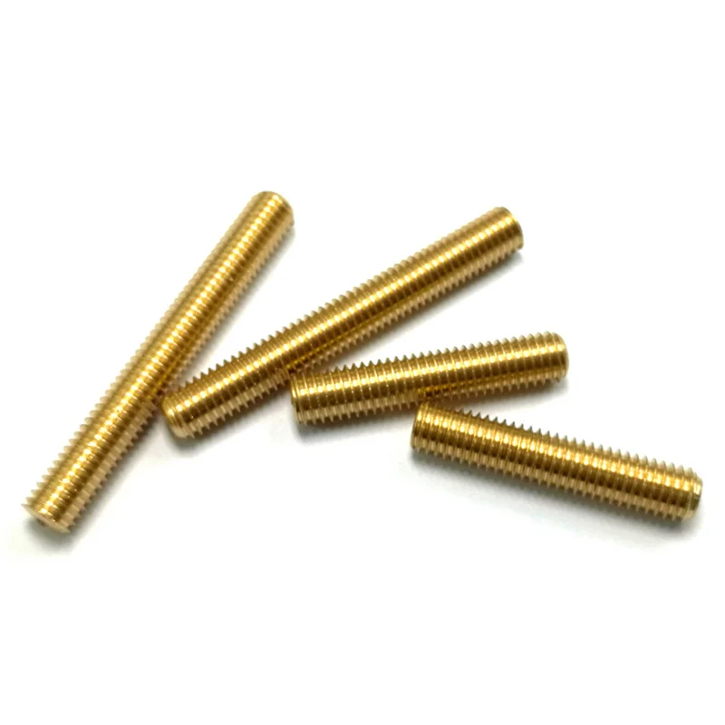 Din796 M2-M16 barra rosqueada completa de latão sólido totalmente cobre rosca métrica haste parafusos parafuso prisioneiro comprimento fixadores hastes 25-500mm
