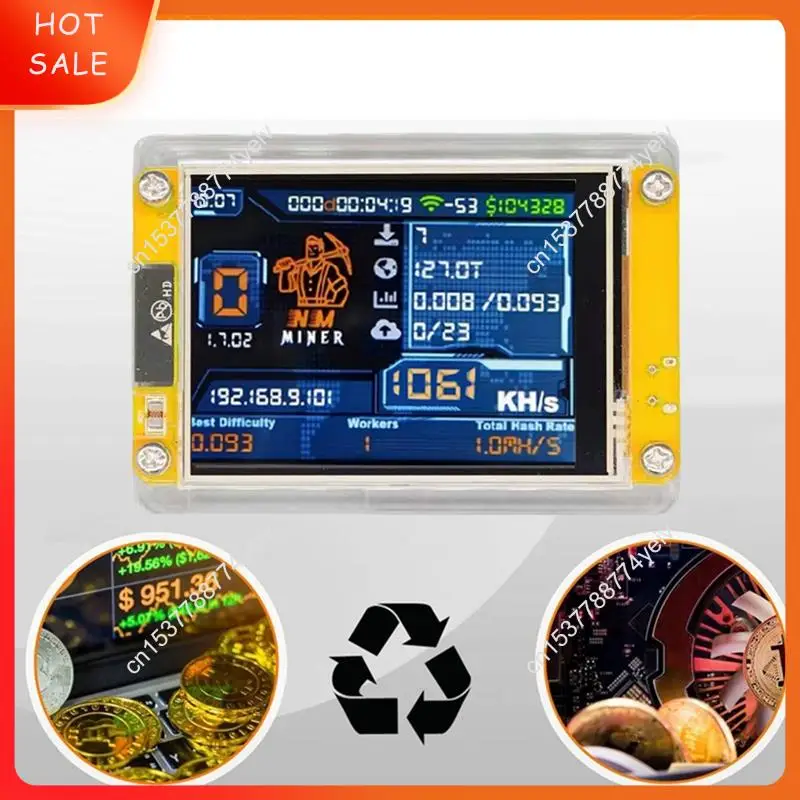 1060KH/S Nerdminer Nmminer Bitcoin Crypto Solo Miner 2.8 Polegada Display Inteligente Nerdminer Atualizado 1060KH/S Harshrate A62X